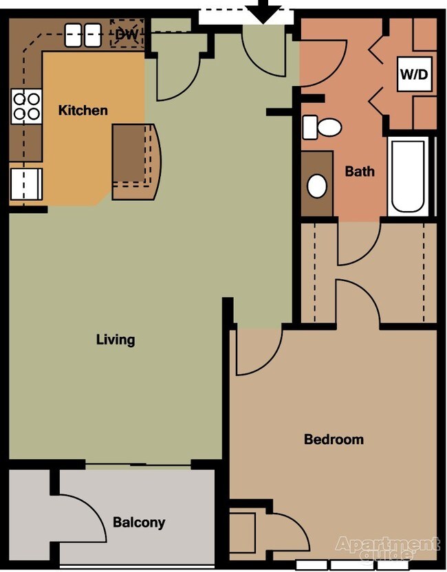 One Bed - E2 Floor Plan