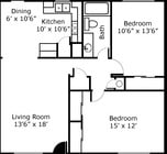 2BR/1BA