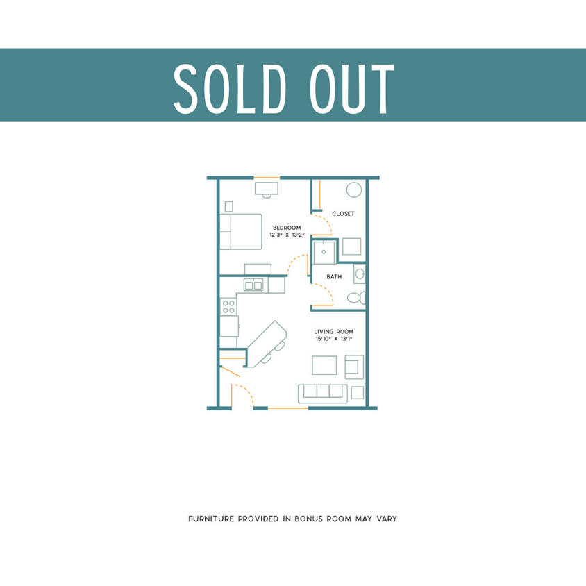 1BR/1BA- Unfurnished- SOLD OUT - 1BR/1BA - Unfurnished