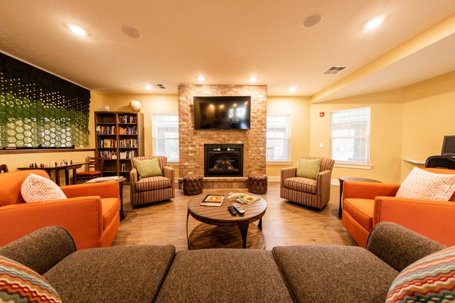 60 Lounge with fire place and community computer - 60 Givens Gerber Park (Senior Living)