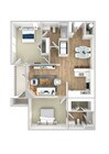 Floorplan - Wellington - 2Bed2Bath - 1056SF