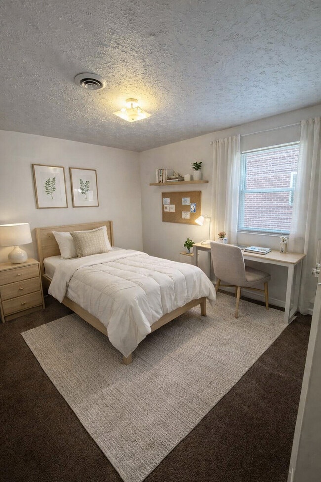 Bedroom - Virtually Staged - Red Coat Manor Apartments