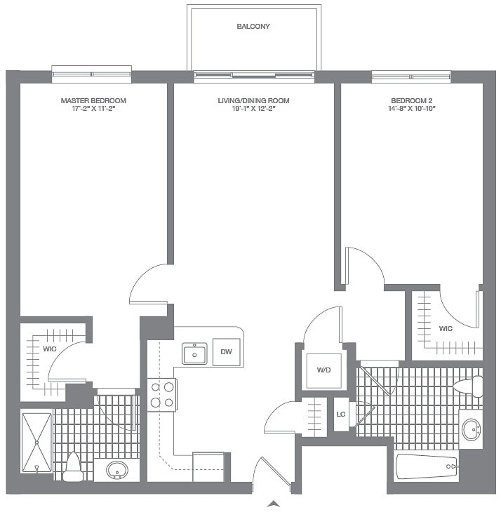 Floor Plan - 2 Bed/2 Bath