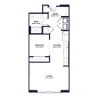 Oberon S2 West One Bedroom Floor Plan
