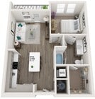 One Bedroom One Bath Floor Plan