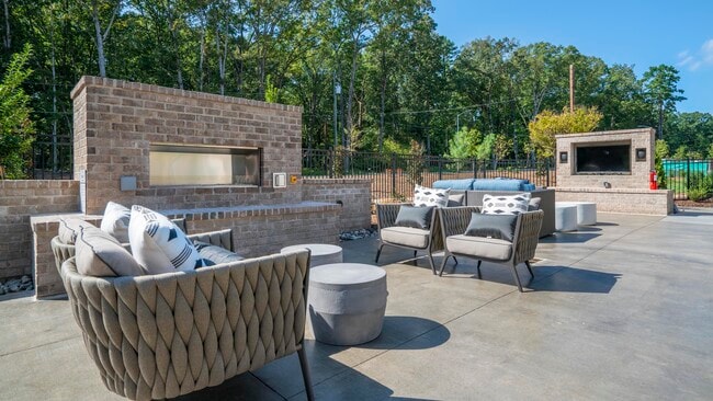 Outdoor Lounge With Fireplace