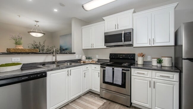 Embrace a sleek stainless-steel appliance package, elevating your culinary space with sophisticated design and functionality.