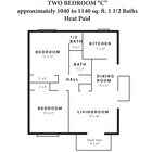 2 Bedroom 1.5 Bathroom C