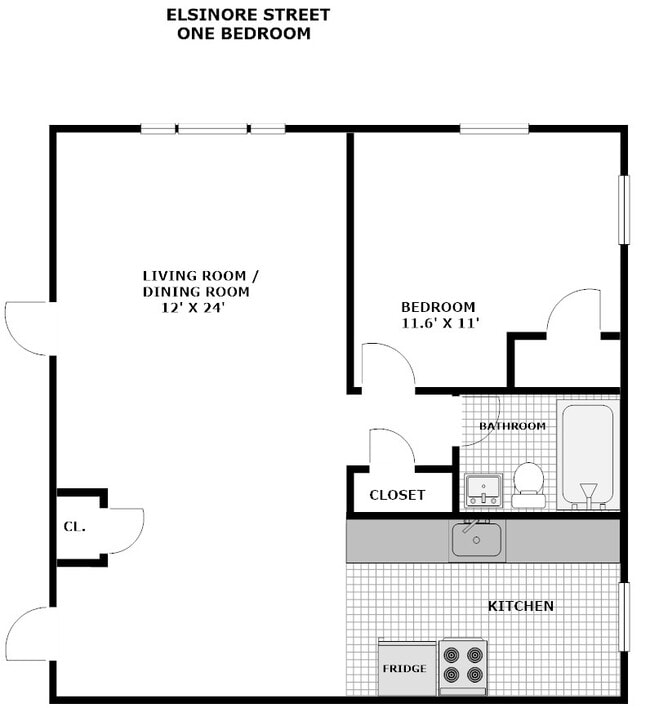 One Bed Floor Plan