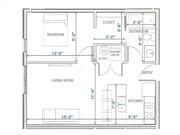 Explore the efficient layout of this urban living space, perfect for comfortable city life.