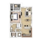 1x1 Floor Plan | Verdant at Green Vally Apartments - A3 - 1