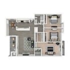 3 BD / 2 BA - 1,325 SF