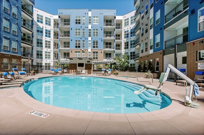 City House Apartments Pool Area and Building Exterior