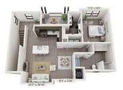A1E floor plan Lago Apartments