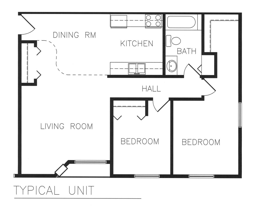 Floor Plan - 2 Bedroom 1 Bathroom