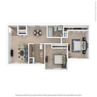 The Aspen: Beds - 2: Baths - 1: SqFt Range - 845 to 845