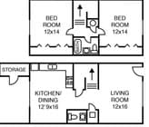 2BR/1.5BA