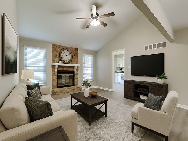 Photo - Charming 3-Bed, 2-Bath Home in Lee’s Summit | Cul-de-Sac, Fireplace & Fenced Yard