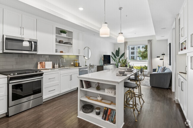 A1 1BR, 1BA - 690SF - Kitchen and Living Room