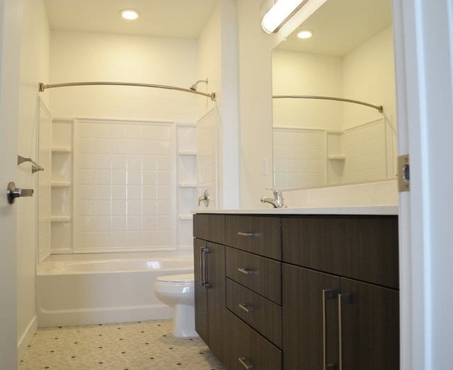 Bathroom with Oval Tub and Additional Storage