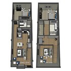 Heitzman: 2 Bed x 2 Bath, 2-Floor Loft Apartment Floorplan at Depot Square Flats,Batesville,IN 47006