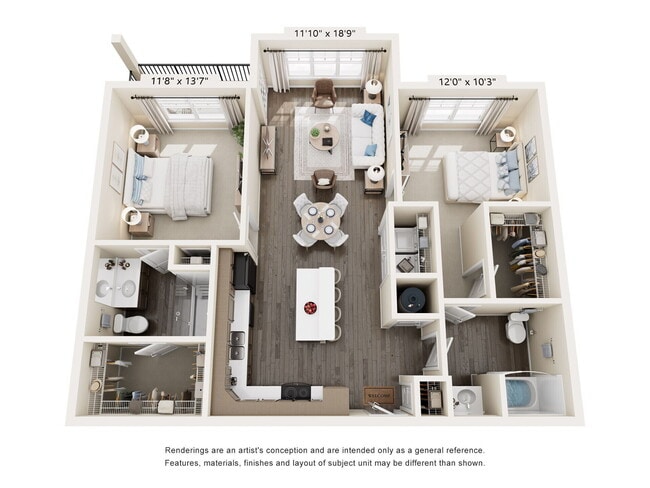 The Villas at Harbour Cove - 2 Beds, 2 Baths, 1051 sq. ft.