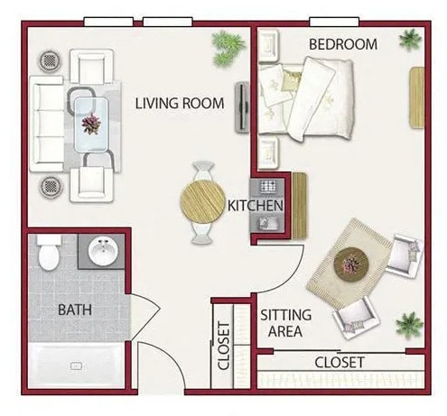 The Gold Country - 1 dormitorio - Hilltop Commons Senior Living