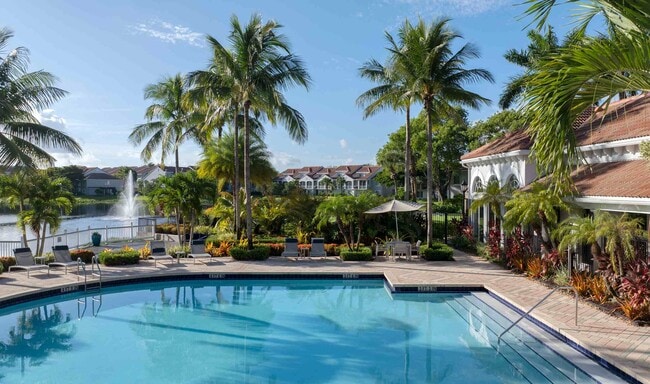Water, palms, and lounge seating frame a laid-back day beside the pool.