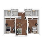 Explore this contemporary apartment layout designed for modern living.
