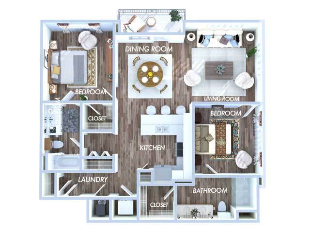2 BEDROOM | 2 BATH - Latte | B2A