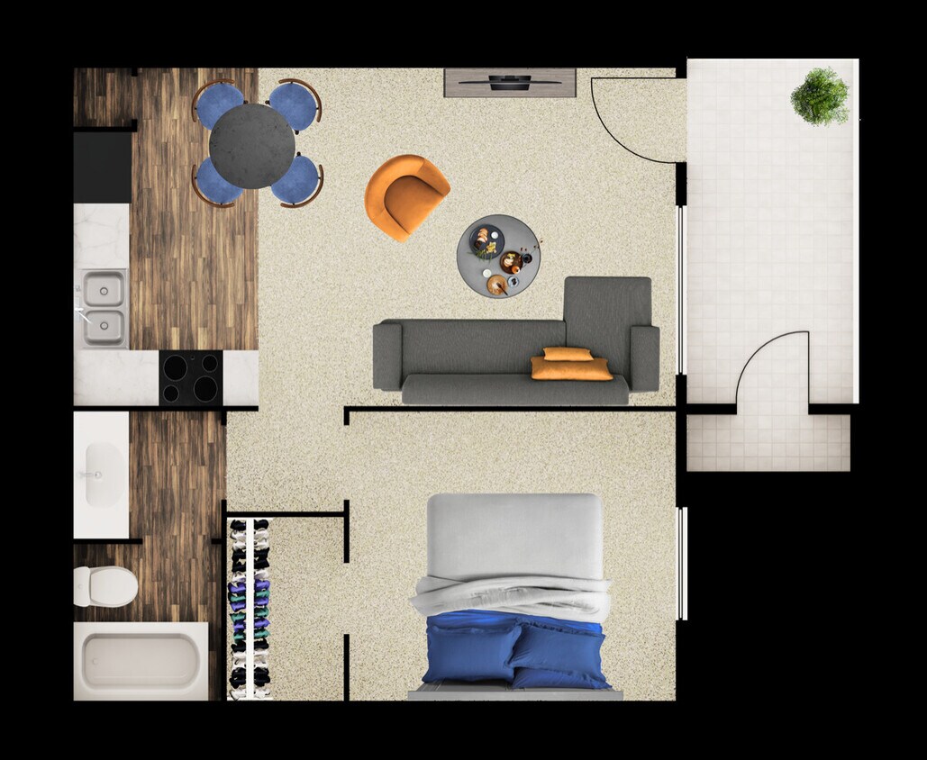 Floor Plan - 1x1 A2