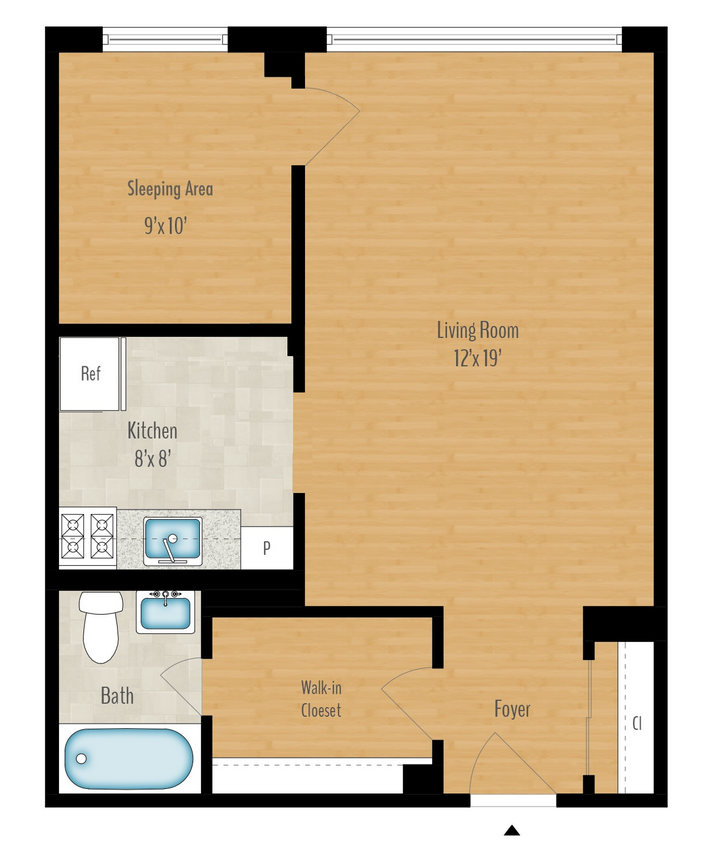 Floor Plan - Junior 1-Bedroom
