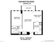 Floor Plan - 1 Bed