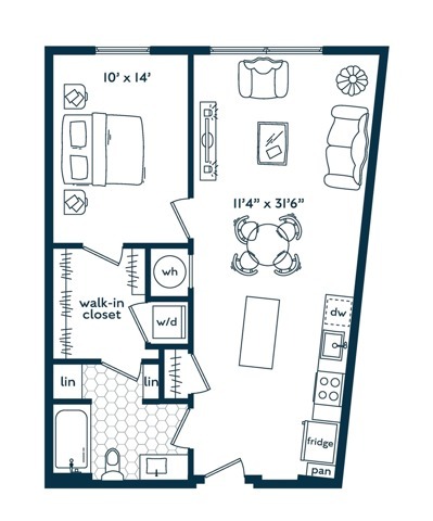 Two Bedroom Two Bath (1090 SF) - Two Bedroom Two Bath (1090 SF)