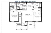 Style C- First Floor (982 SF)