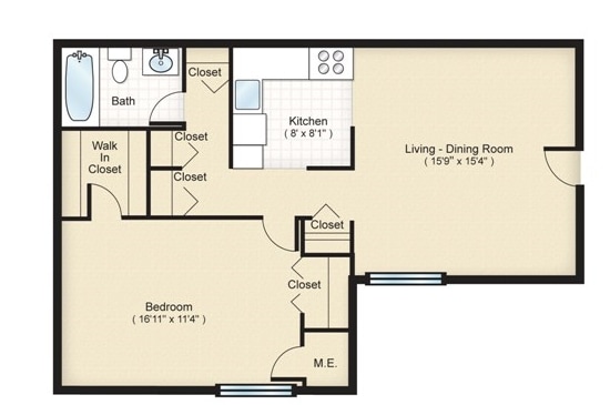 1BR/1BA - Adams
