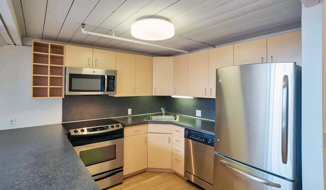New stainless steal appliances in the kitchen
