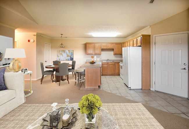Living Room, Dining & Kitchen