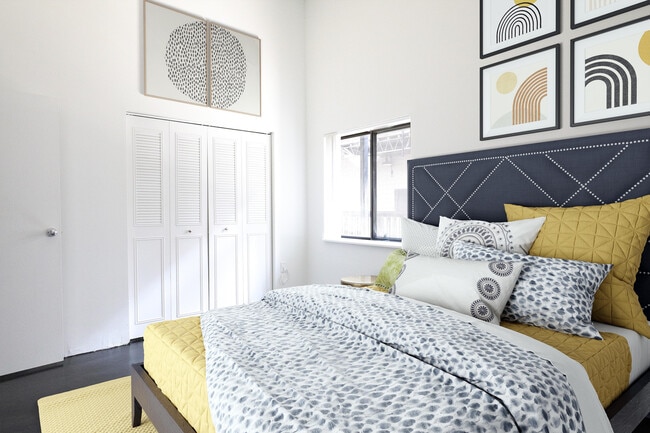 Courtyard Bedroom Yellow Bed