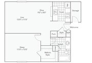 A2 | 1-Bedroom Floorplan