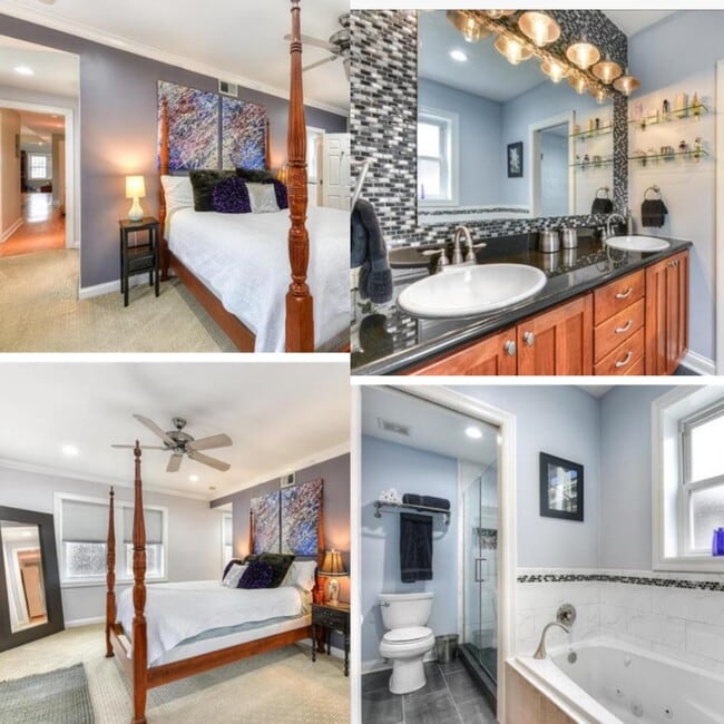 Master bedroom, master bath - 404 S Hanley Rd Unit 2S