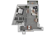 Arlington Floorplan: 1 Bed/1 Bath 1070-sq-ft