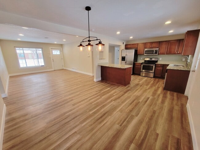 Open concept kitchen, living, dining - 1170 Racine Street Unit Whole House
