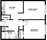 1BR/1BA