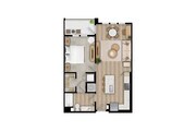 A1 - 1x1 floor plan Northhaven