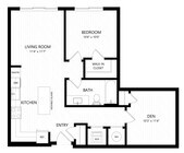 AD1-1X1 Den floor plan Vista Fairfax Corner