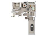 2 Bedroom | 2 Bath | 1059 SF | Attached Garage