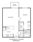 A2 1 Bed / 1 Bath 564