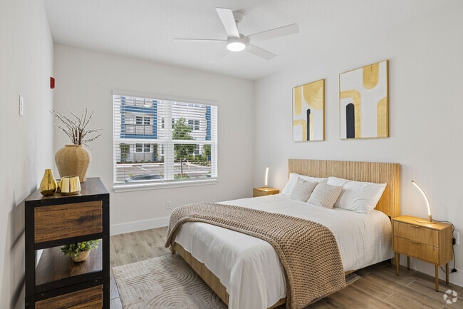 2BR, 2BA - 1,100SF - Primary Bedroom