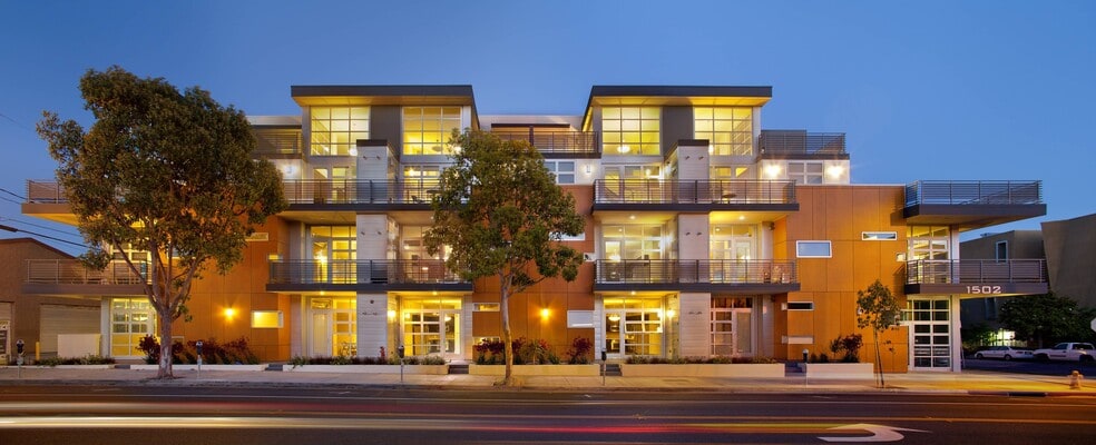 Enchanting Nightscape: Bixby Apartments Exterior View